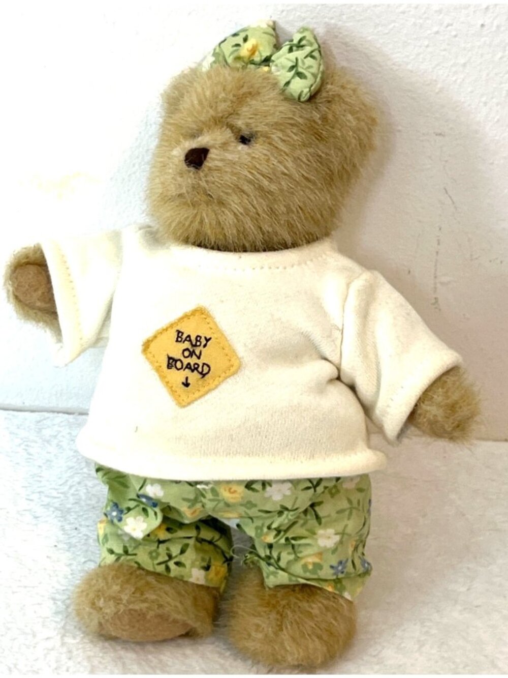 Boyds Bear Vintage Stuffed Jointed Teddy Bear Baby on Board Pregnant Mamma